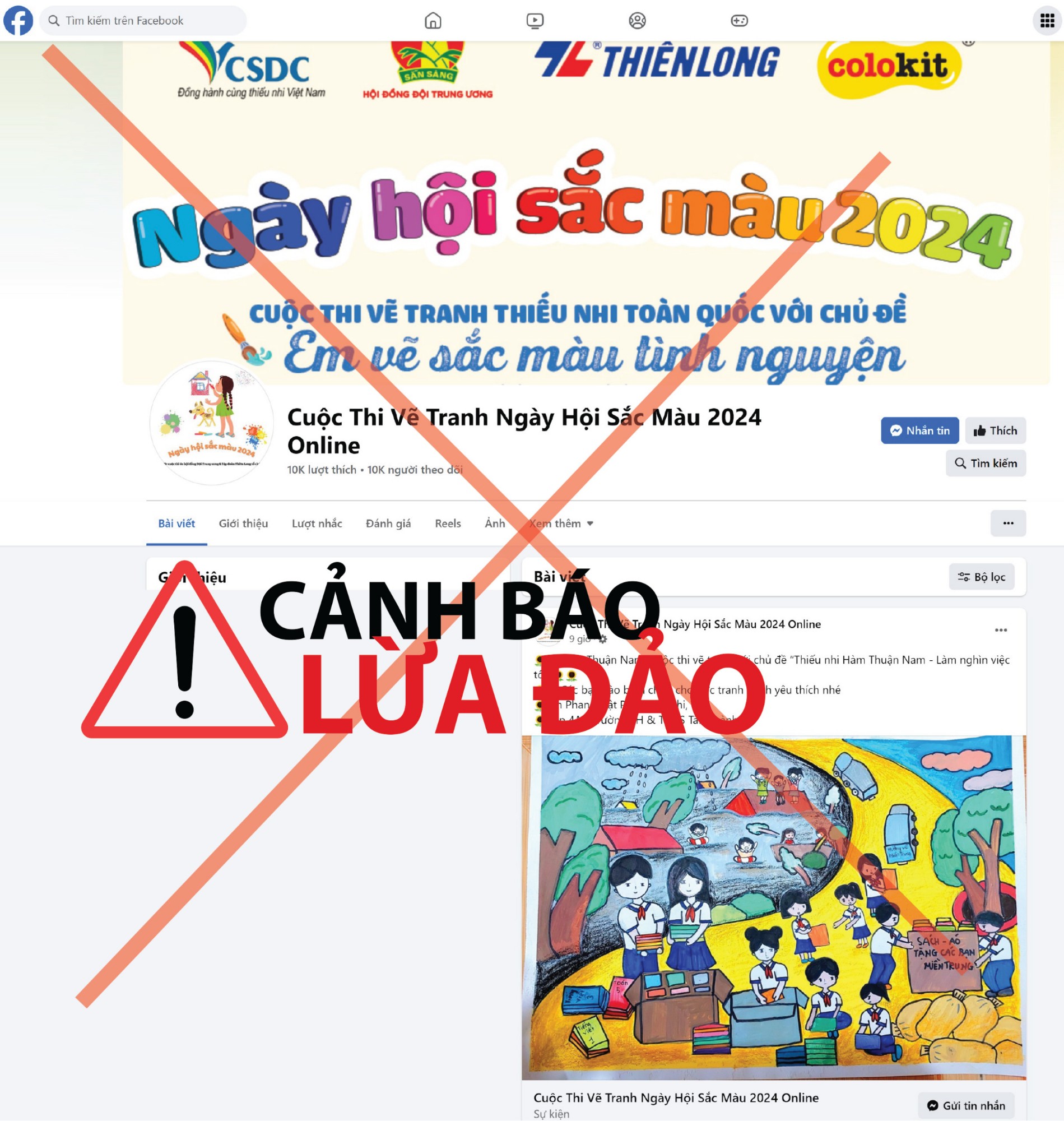 CẢNH BÁO LỪA ĐẢO - PAGE GIẢ NGÀY HỘI SẮC MÀU